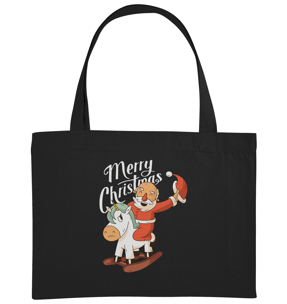 Weihnachten Nikolaus am Schaukelpferd Merry Christmas - Organic Shopping-Bag - Online Kaufhaus München
