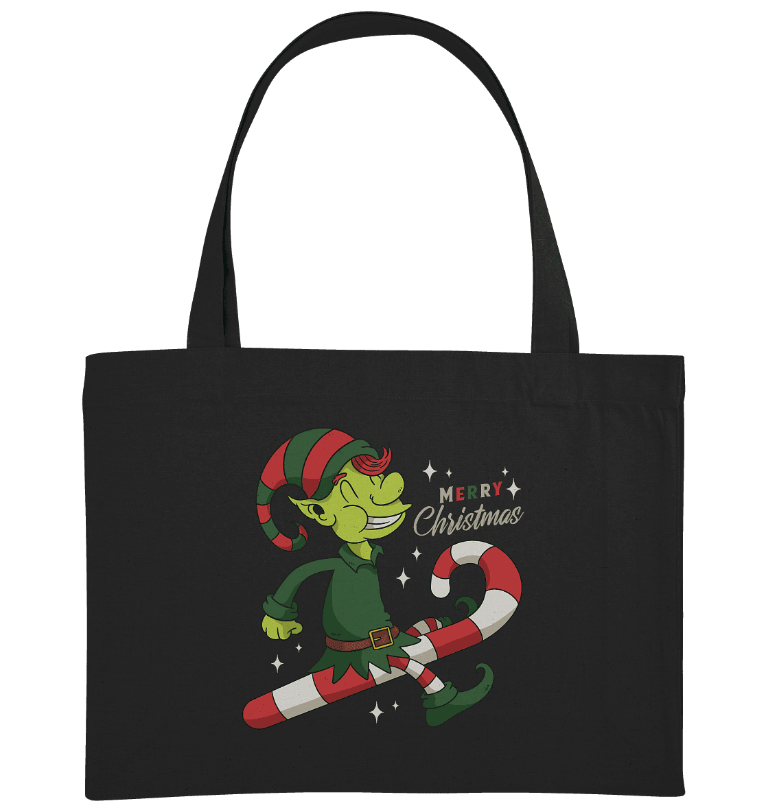 Weihnacht Design Netter Weihnachtself mit Zuckerstange Merry Christmas - Organic Shopping-Bag - Online Kaufhaus München