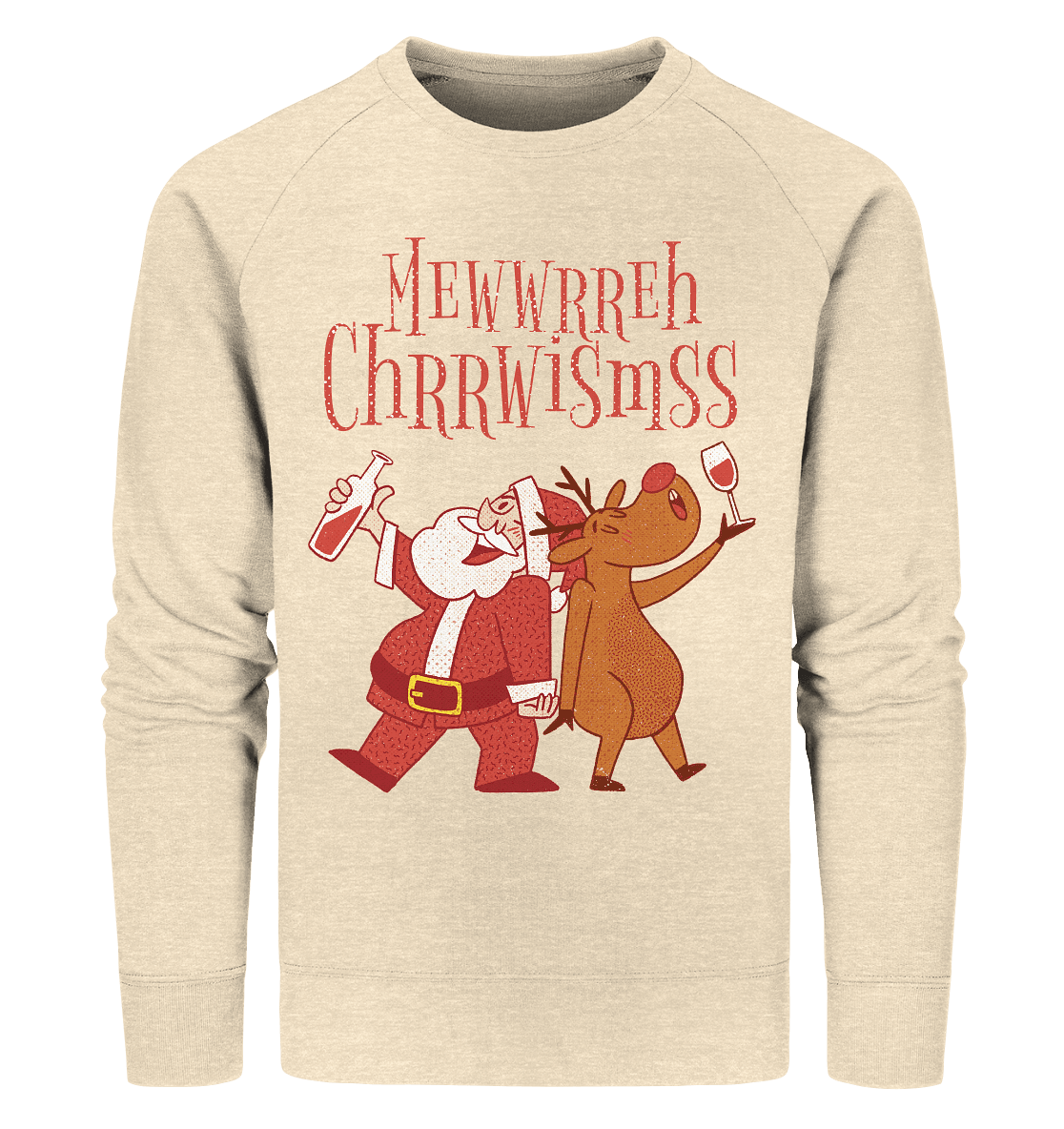 Betrunkerner Nikolaus mit Rentier - Organic Sweatshirt - Online Kaufhaus München