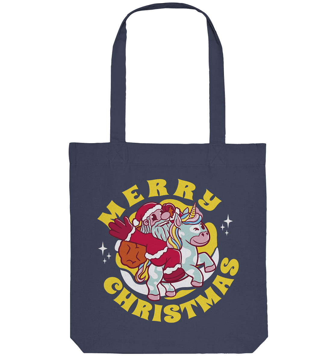 Nikolaus auf Einhorn reitend , Santa Claus Unicorn ,Merry Christmas - Organic Tote-Bag - Online Kaufhaus München