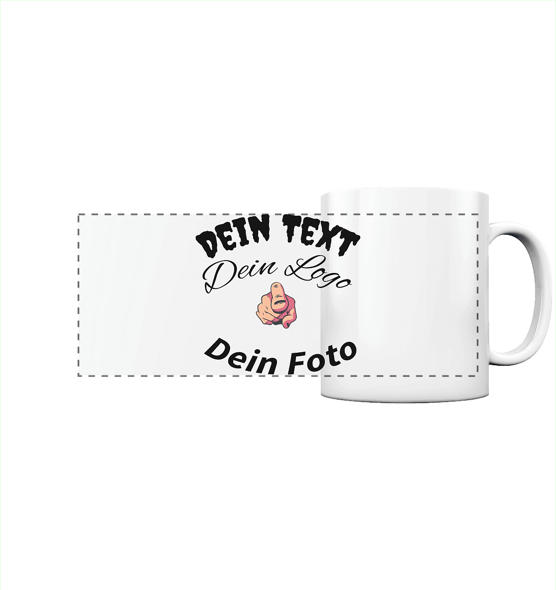 Dein Text ,Dein Logo,Dein Foto , Wunsch Design zum selbst gestalten - Panorama Tasse - Online Kaufhaus München