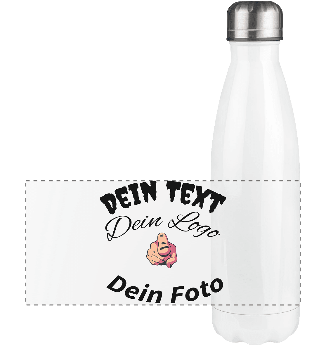 Dein Text ,Dein Logo,Dein Foto , Wunsch Design zum selbst gestalten - Panorama Thermoflasche 500ml - Online Kaufhaus München