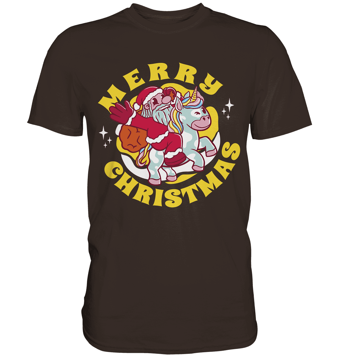 Nikolaus auf Einhorn reitend , Santa Claus Unicorn ,Merry Christmas - Premium Shirt - Online Kaufhaus München