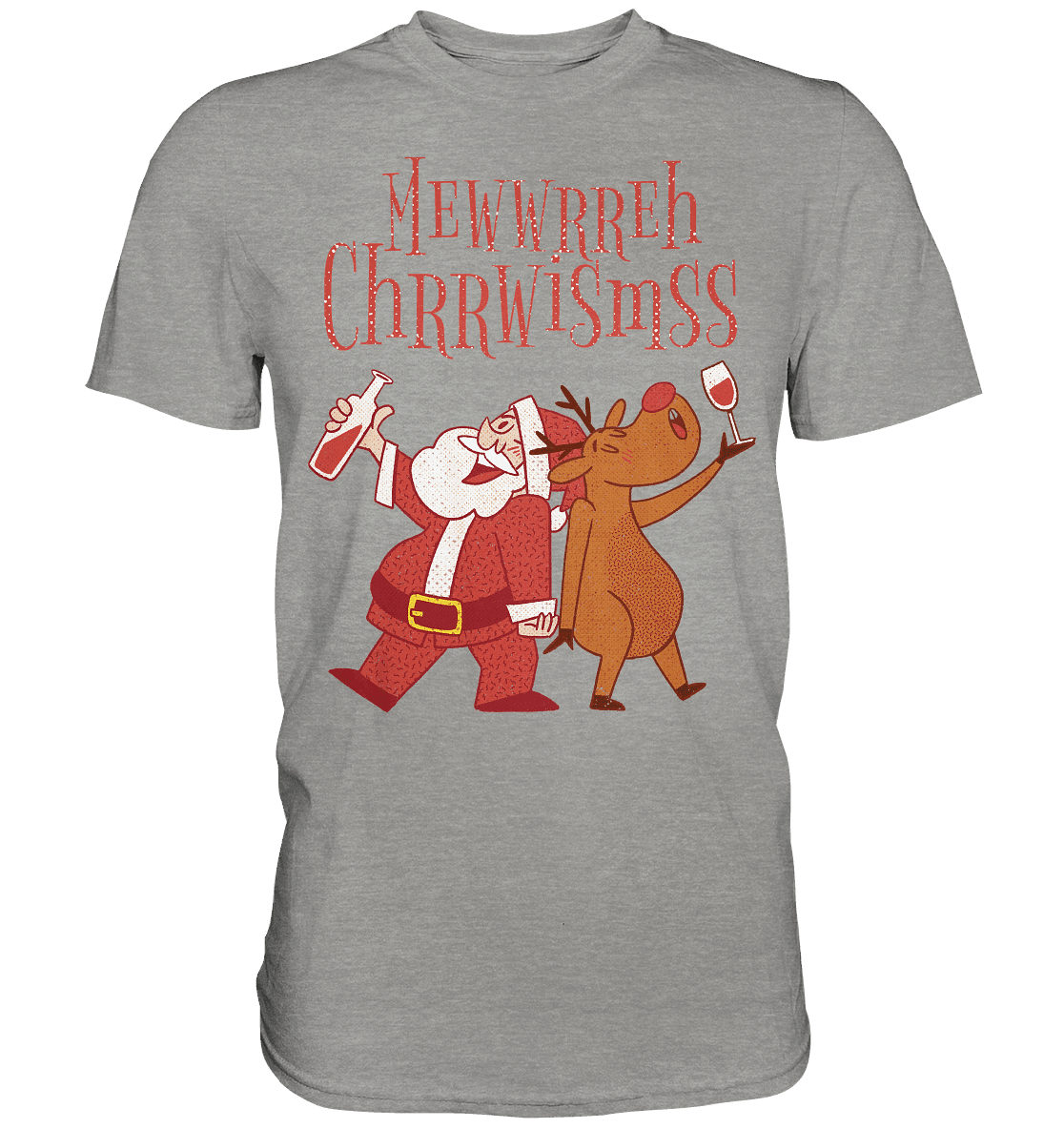 Betrunkerner Nikolaus mit Rentier - Premium Shirt - Online Kaufhaus München