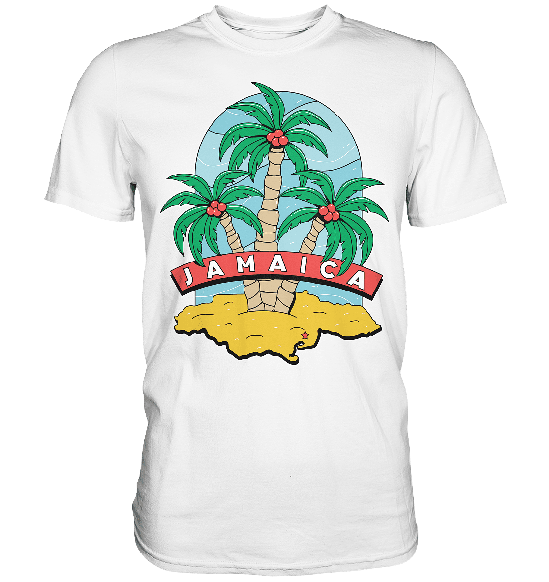 Jamaica Strand mit Palmen - Premium Shirt - Online Kaufhaus München