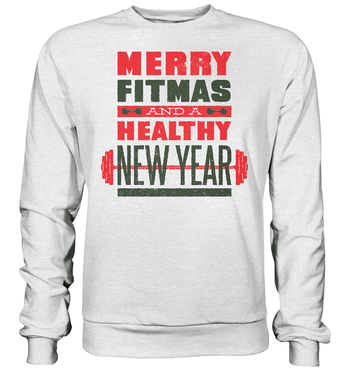 Weihnachtliches Design, Gym, Merry Fitmas and a Healthy New Year - Premium Sweatshirt - Online Kaufhaus München