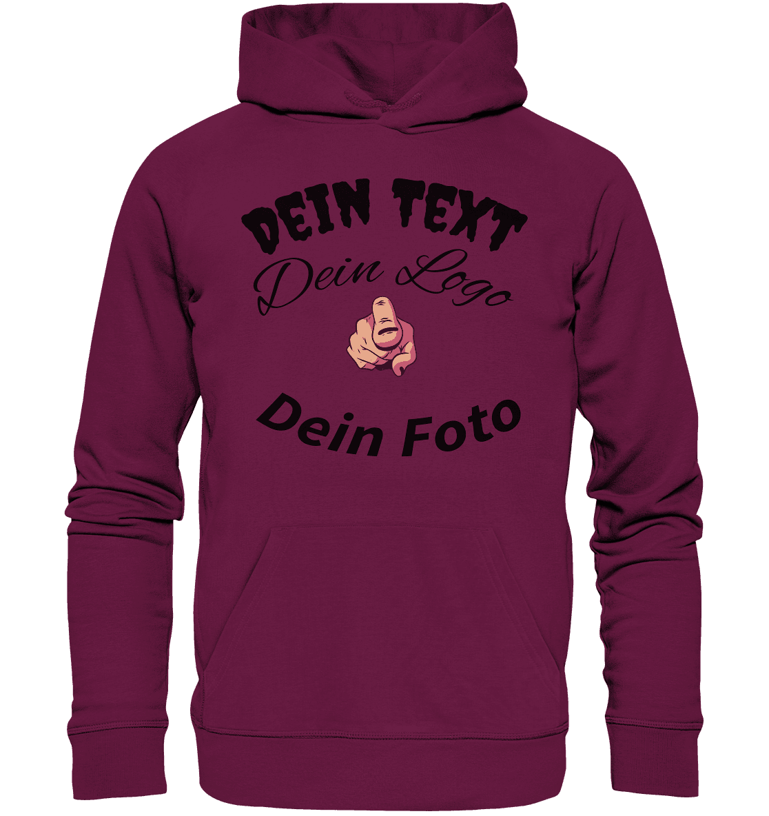 Dein Text ,Dein Logo,Dein Foto , Wunsch Design zum selbst gestalten - Premium Unisex Hoodie - Online Kaufhaus München