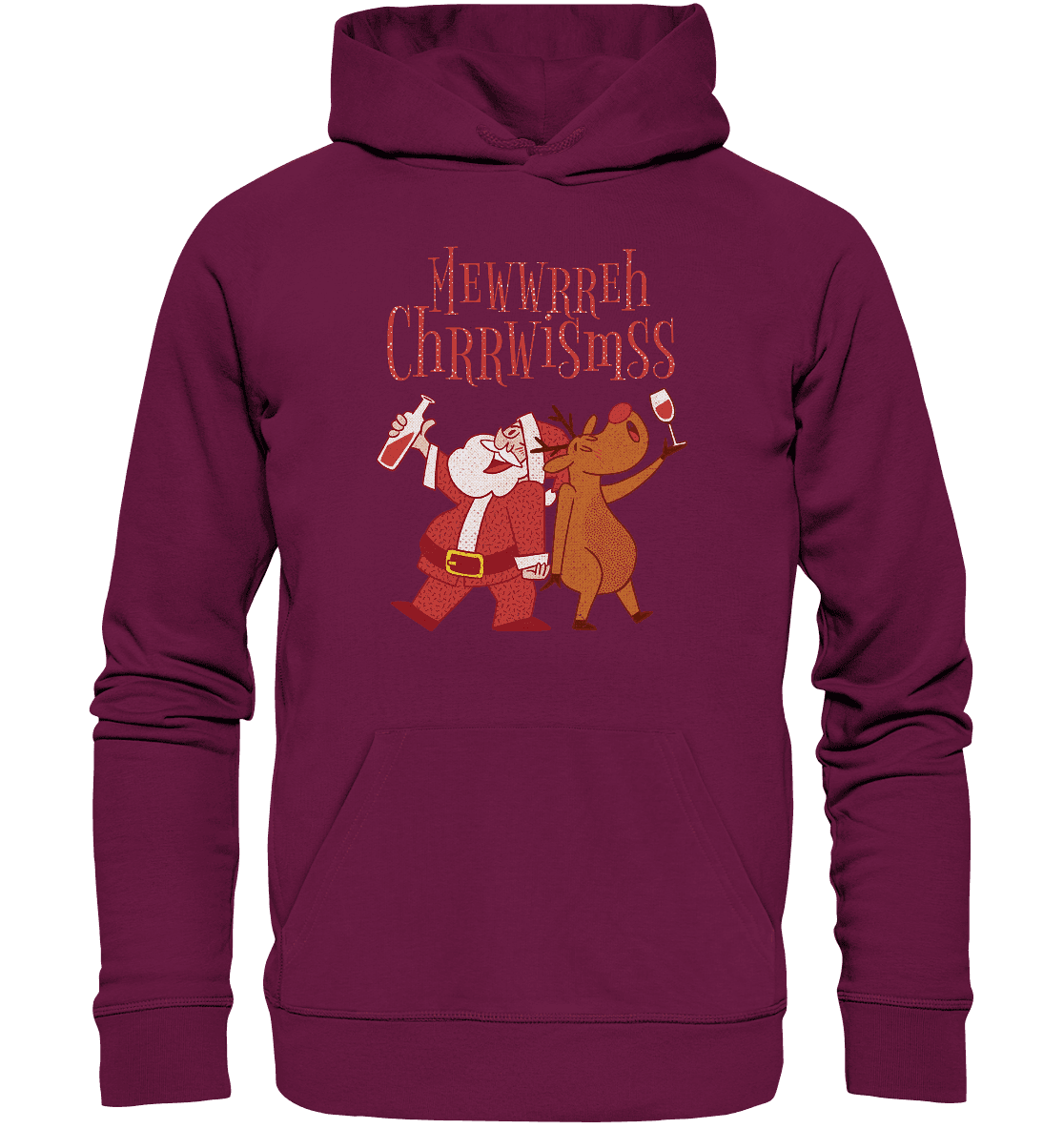 Betrunkerner Nikolaus mit Rentier - Premium Unisex Hoodie - Online Kaufhaus München