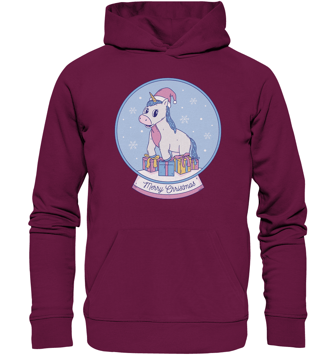 Weihnachten , Weihnachtskugel mit Einhorn , Unicorn Merry Christmas - Premium Unisex Hoodie - Online Kaufhaus München
