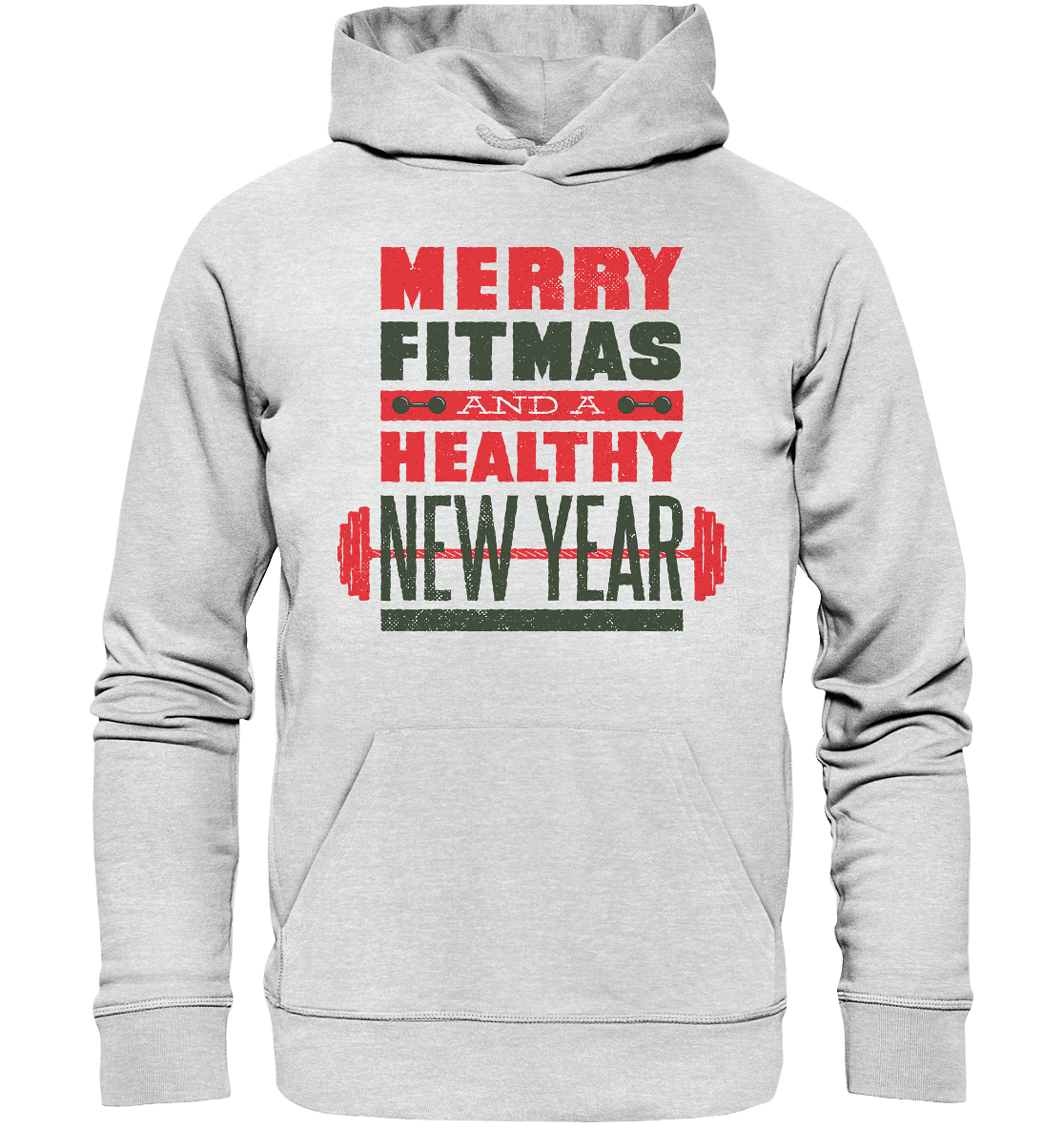 Weihnachtliches Design, Gym, Merry Fitmas and a Healthy New Year - Premium Unisex Hoodie - Online Kaufhaus München