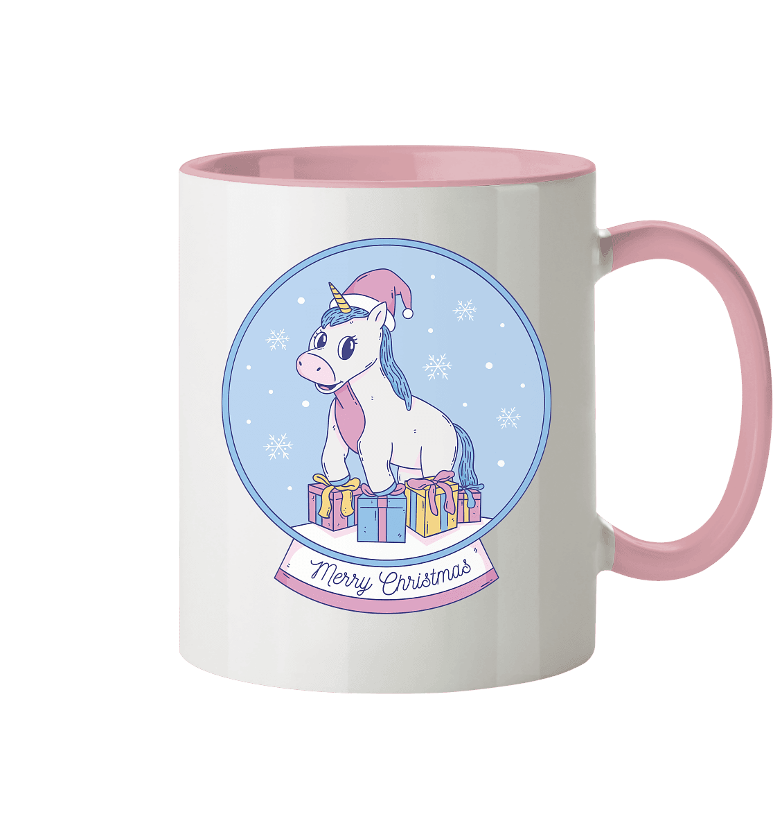 Weihnachten , Weihnachtskugel mit Einhorn , Unicorn Merry Christmas - Tasse zweifarbig - Online Kaufhaus München