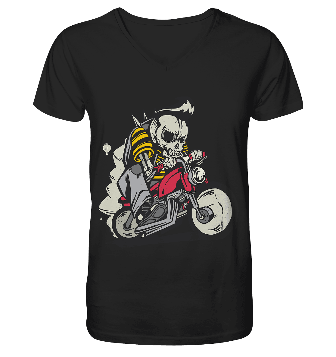 Motorradfahrer ,Biker Skelett - V-Neck Shirt - Online Kaufhaus München