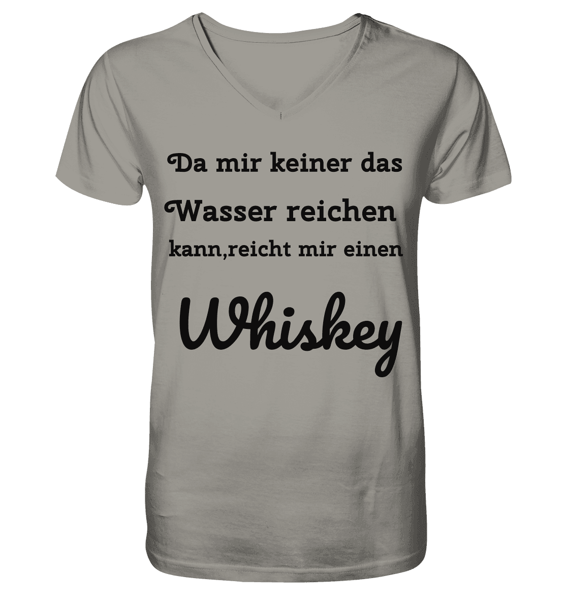 V-Ausschnitt T-Shirt mit lustigem Spruch und Whiskey-Design, bequemes Damen-Shirt von Online Kaufhaus München.