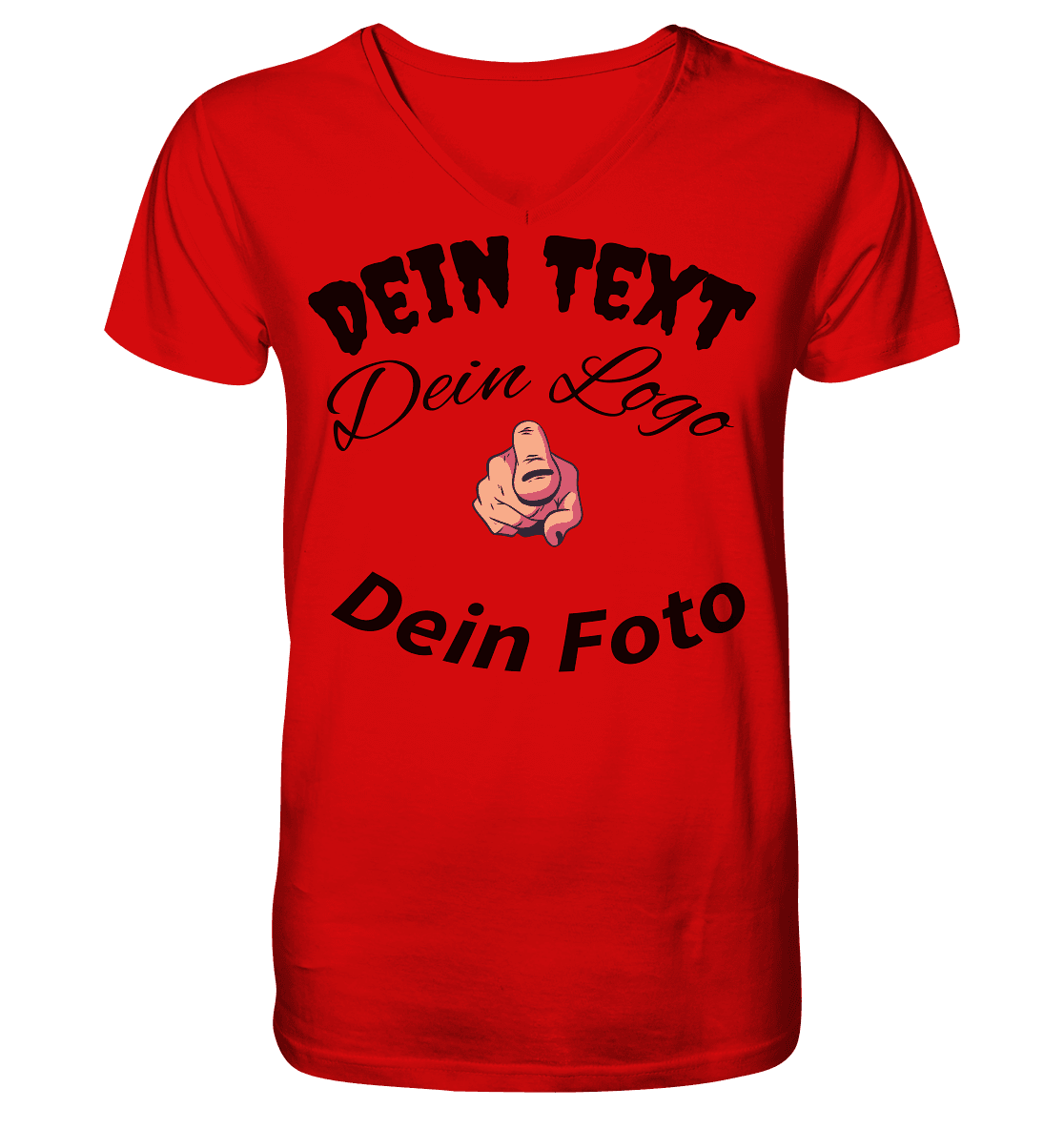 Dein Text ,Dein Logo,Dein Foto , Wunsch Design zum selbst gestalten - V-Neck Shirt - Online Kaufhaus München