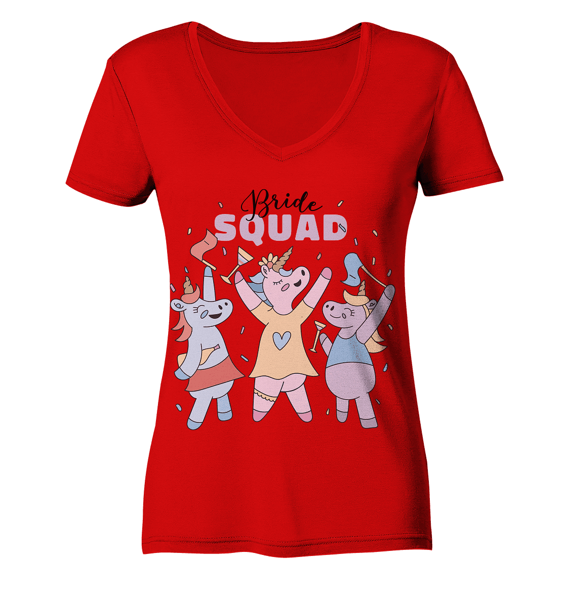 Jungesellinnenabschied Team Braut - Ladies V-Neck Shirt - Online Kaufhaus München