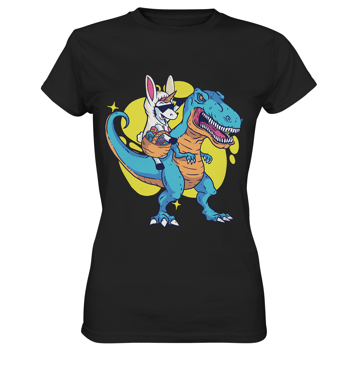 Ostern Einhorn mit Dinosaurier - Ladies Premium Shirt - Online Kaufhaus München