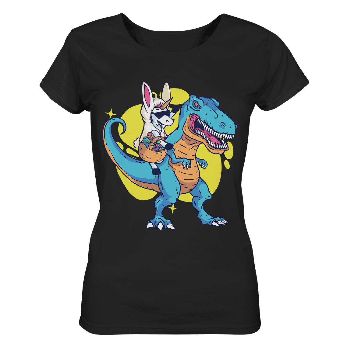 Ostern Einhorn mit Dinosaurier - Ladies Organic Shirt - Online Kaufhaus München