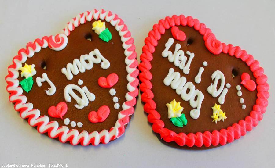 1 Lebkuchenherz , Lebkuchenherzen Sprüche Weil i Di mog, I mog Di - Online Kaufhaus München