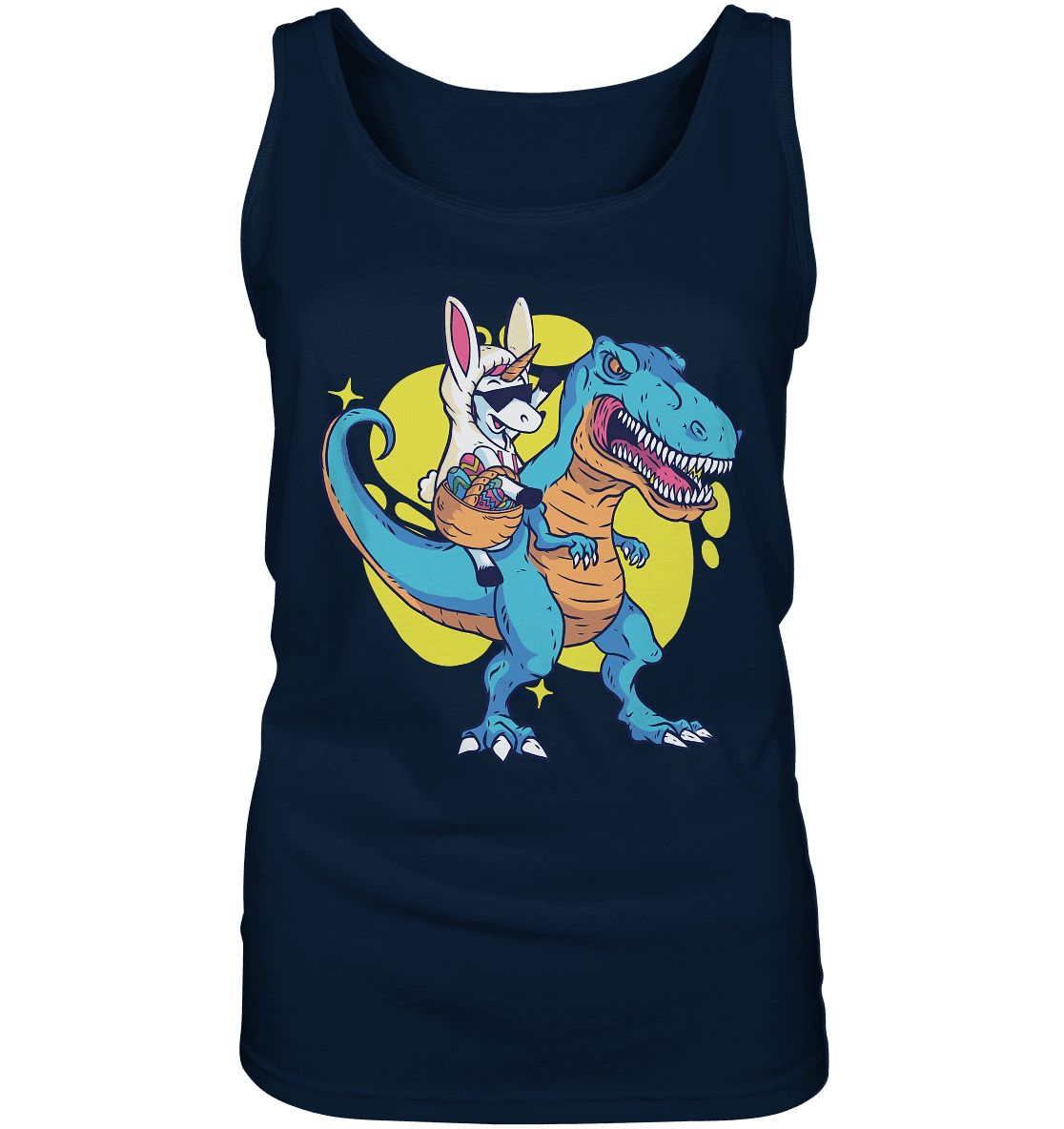 Ostern Einhorn mit Dinosaurier - Ladies Tank-Top - Online Kaufhaus München