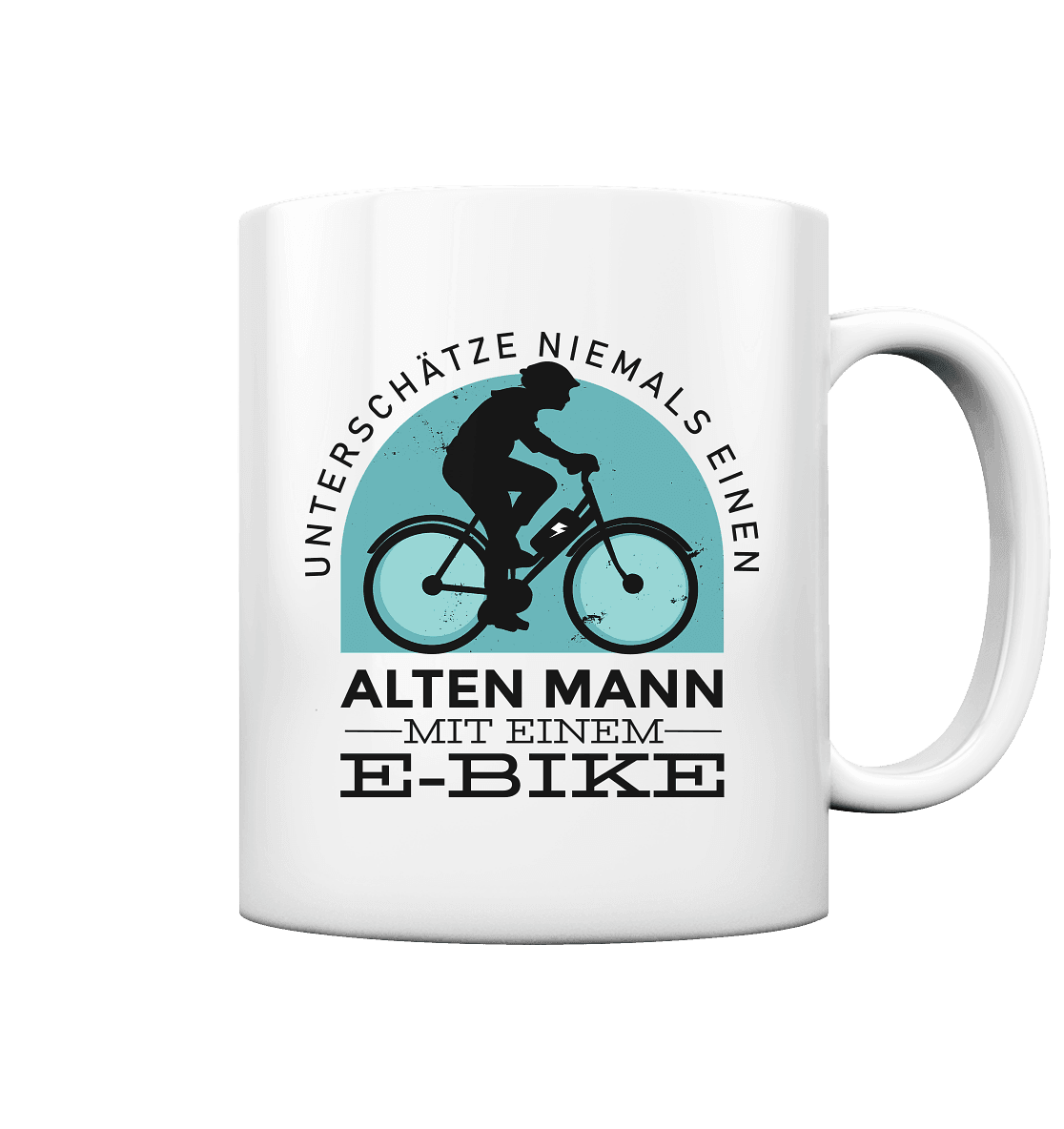 Alten Mann mit einem E-Bike - Tasse glossy - Online Kaufhaus München