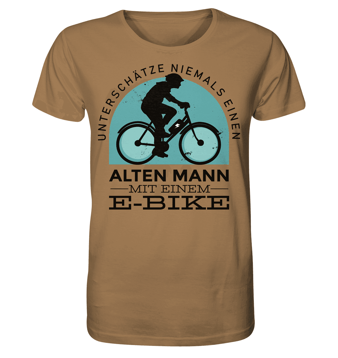 Alten Mann mit einem E-Bike - Organic Shirt - Online Kaufhaus München