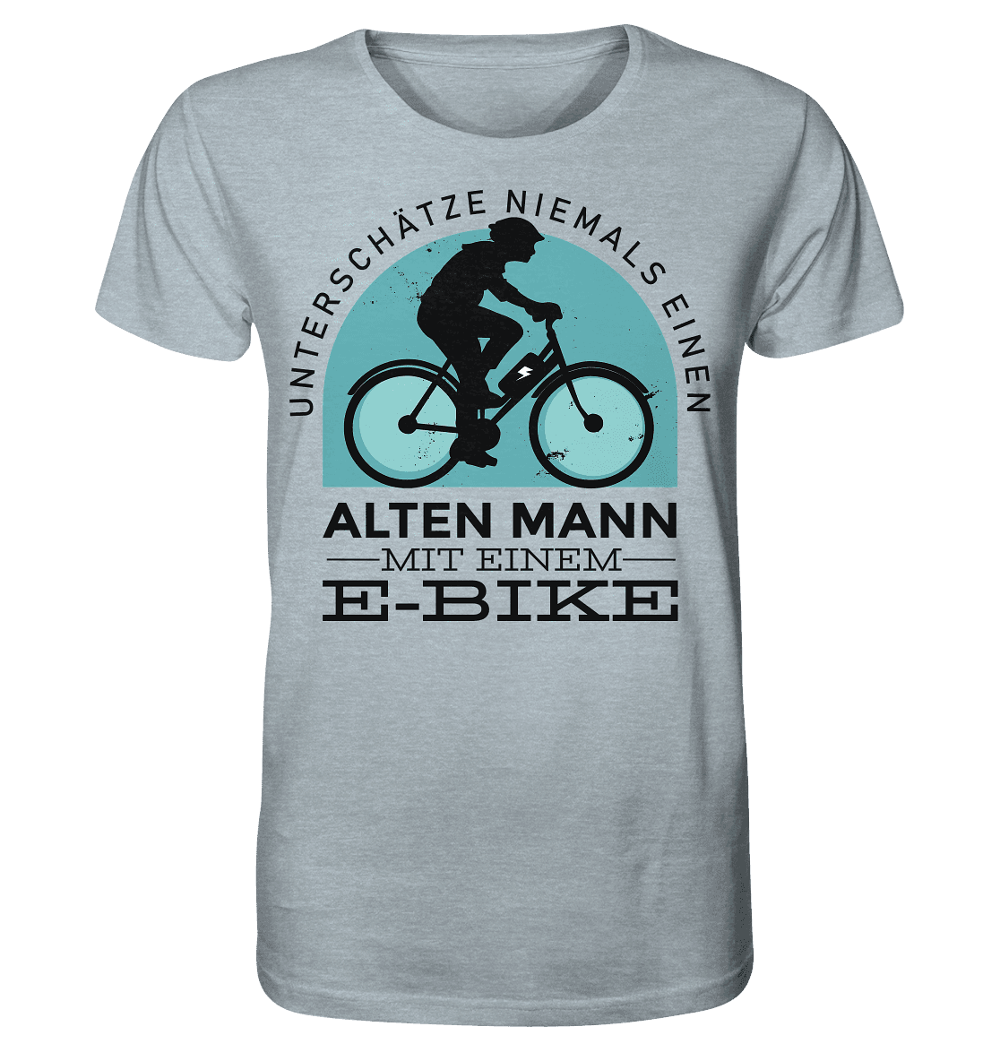 Alten Mann mit einem E-Bike - Organic Shirt (meliert) - Online Kaufhaus München