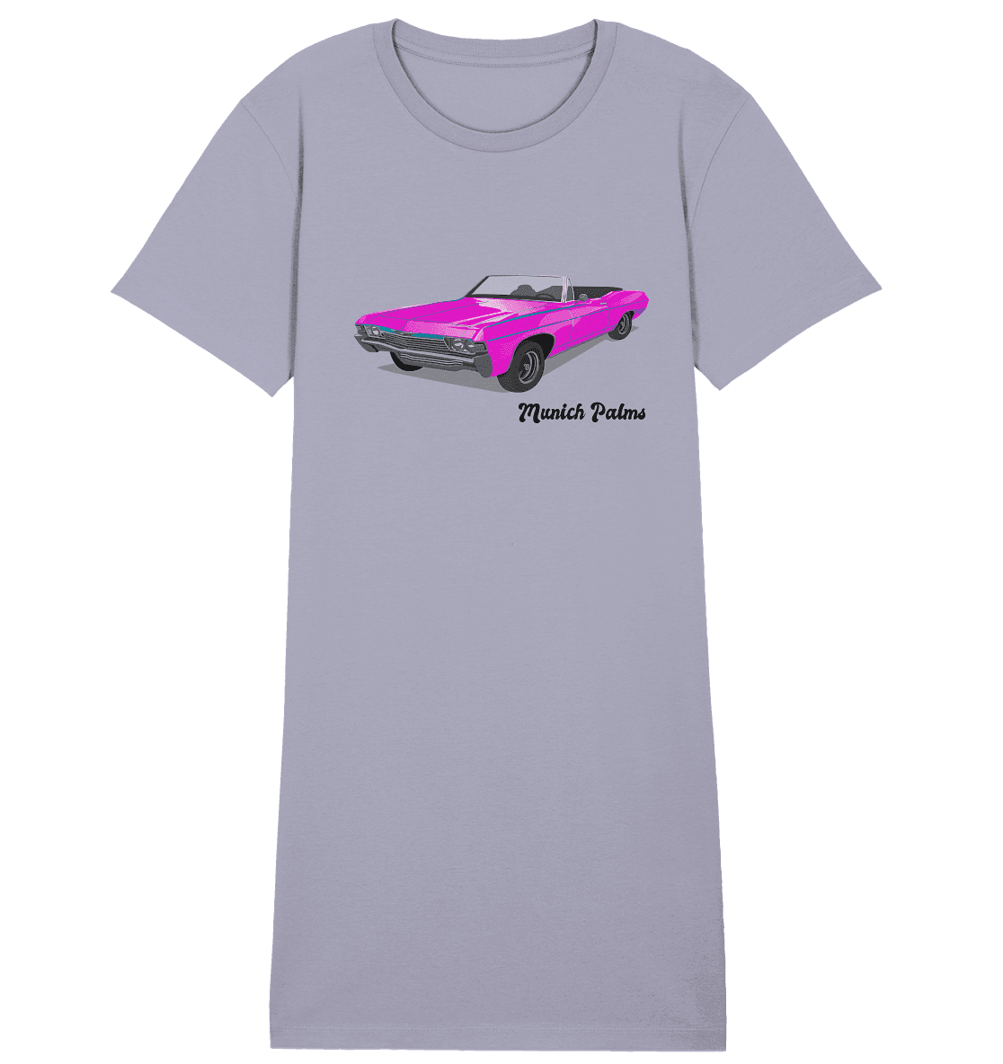 Pink Retro Classic Car Oldtimer , Auto ,Cabrio by Munich Palms - Ladies Organic Shirt Dress - Online Kaufhaus München