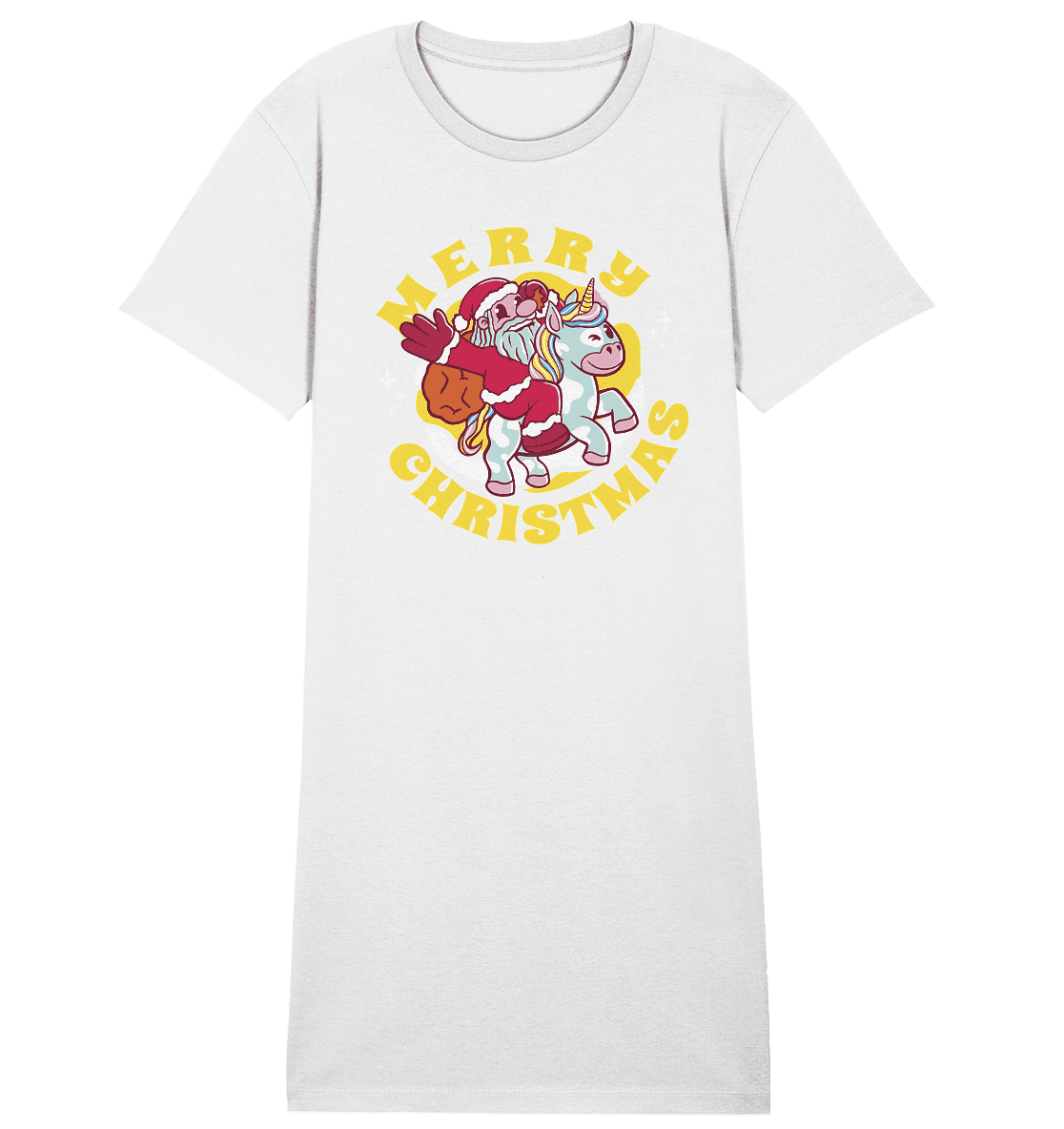 Reitender Nikolaus,Merry Christmas, Frohe Weihnachten - Ladies Organic Shirt Dress - Online Kaufhaus München