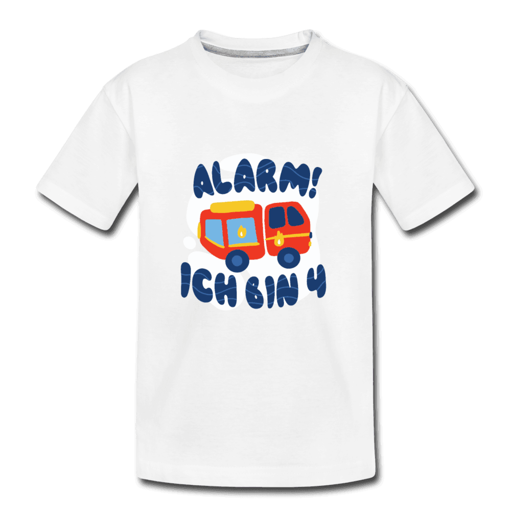 Kinder Premium Bio T-Shirt Alarm ich bin 4 Kinder Geburtstag - Online Kaufhaus München