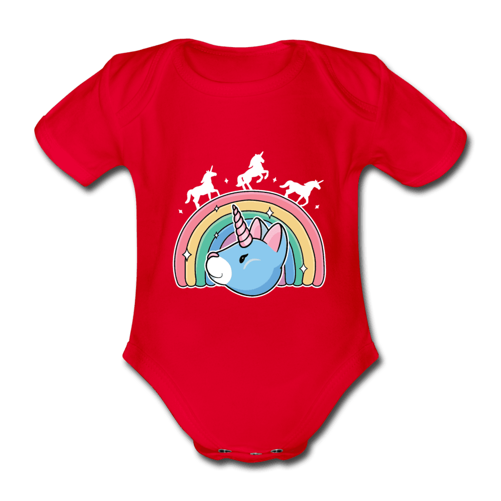 Baby Bio-Kurzarm-Body Regenbogen Einhorn Unicorn Katze - Online Kaufhaus München