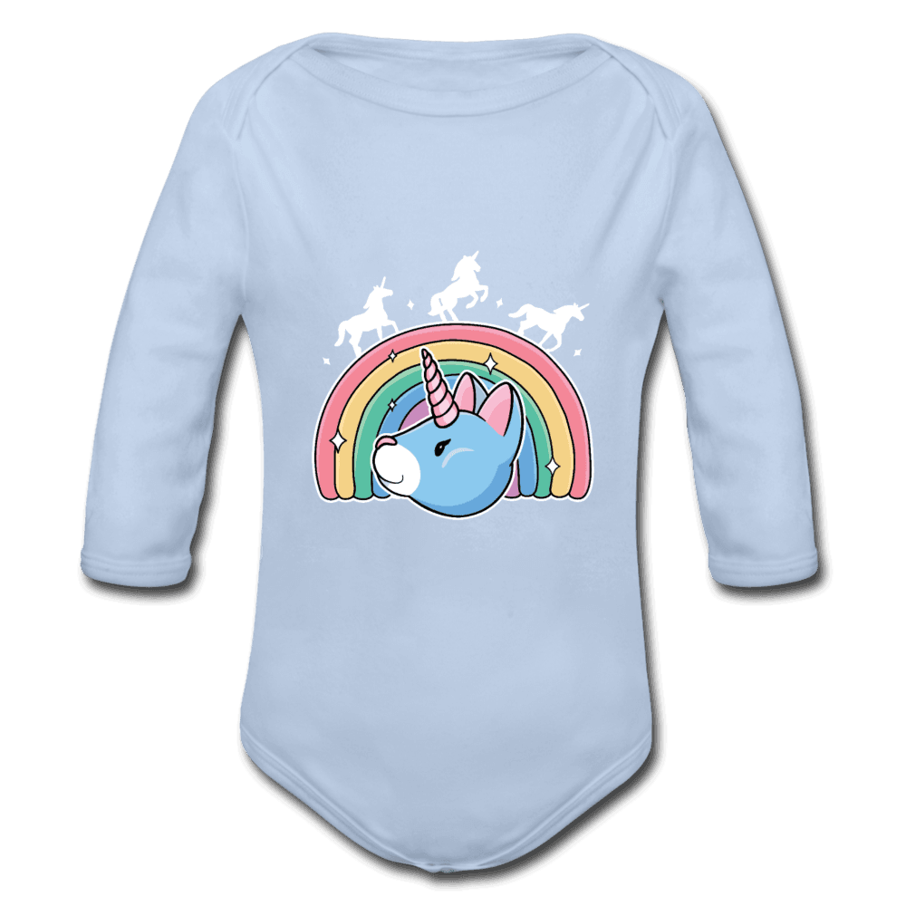 Baby Bio-Langarm-Body Regenbogen Einhorn Unicorn Katze - Online Kaufhaus München