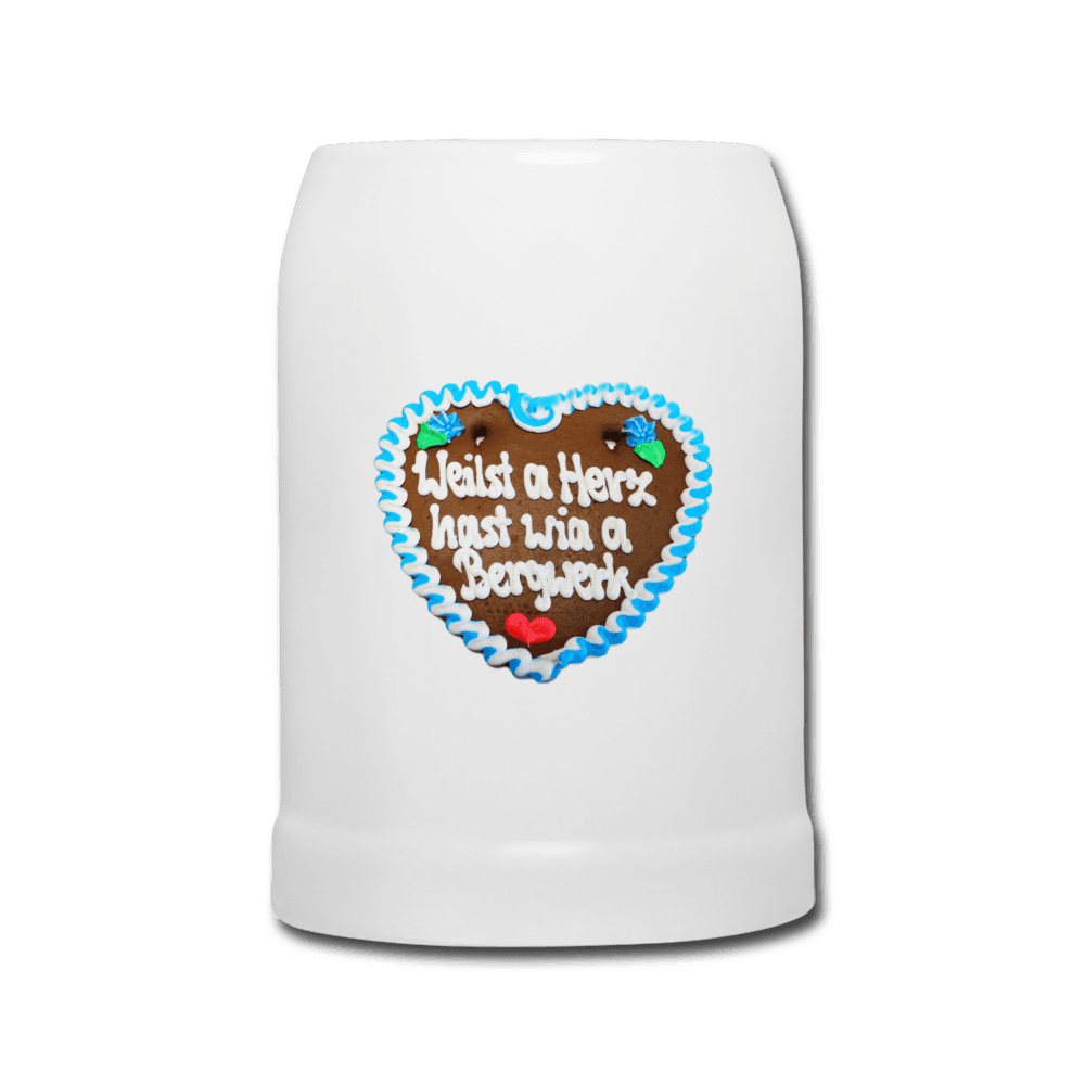 Bierkrug Lebkuchenherz Weilst a Herz hast wia a Bergwerk - Online Kaufhaus München
