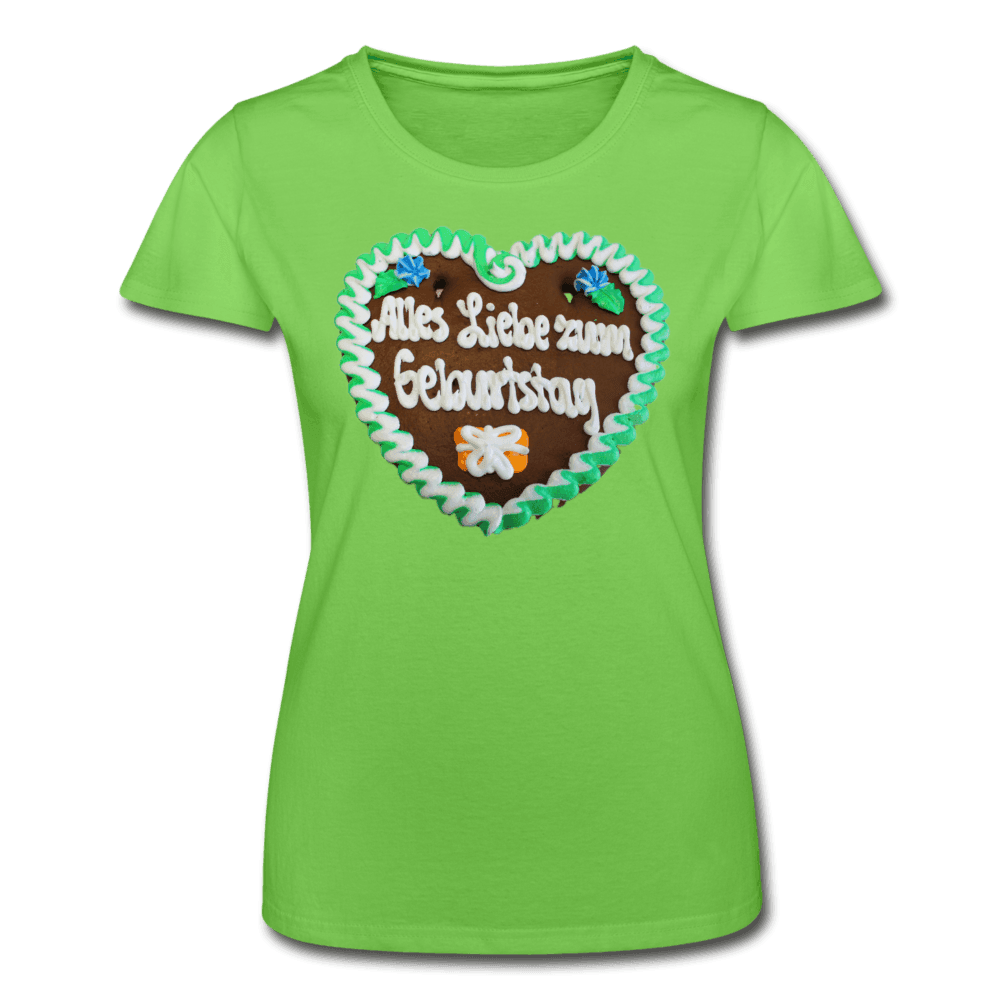 Damen Frauen-T-Shirt von Fruit of the Loom Lebkuchenherz Alles Liebe zum Geburtstag - Online Kaufhaus München