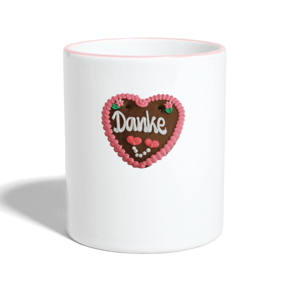 Tasse zweifarbig Lebkuchenherz Danke - Online Kaufhaus München