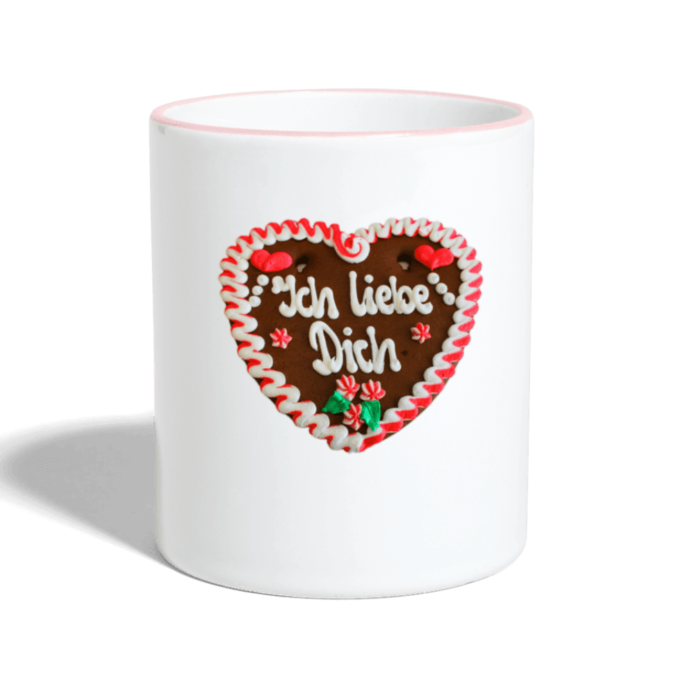 Tasse zweifarbig Lebkuchenherz Ich liebe Dich - Online Kaufhaus München
