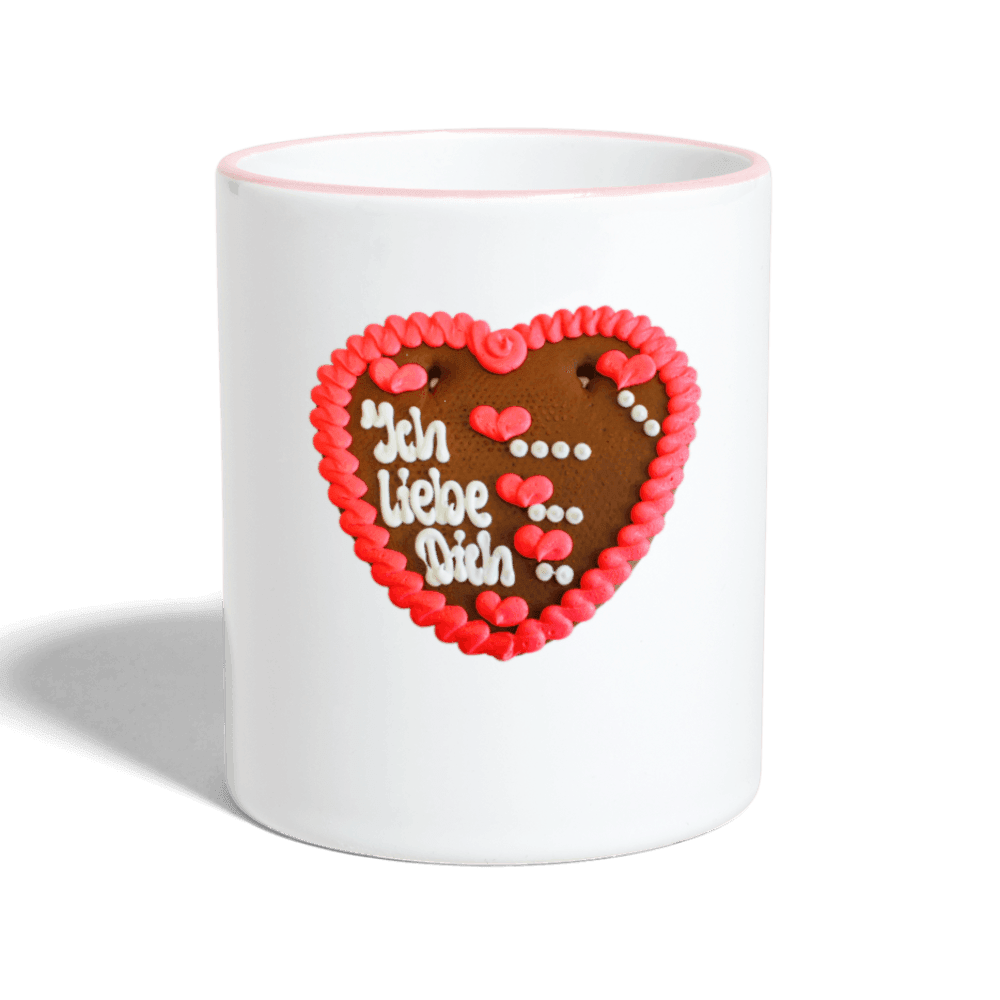 Tasse zweifarbig Lebkuchenherz Ich liebe Dich - Online Kaufhaus München