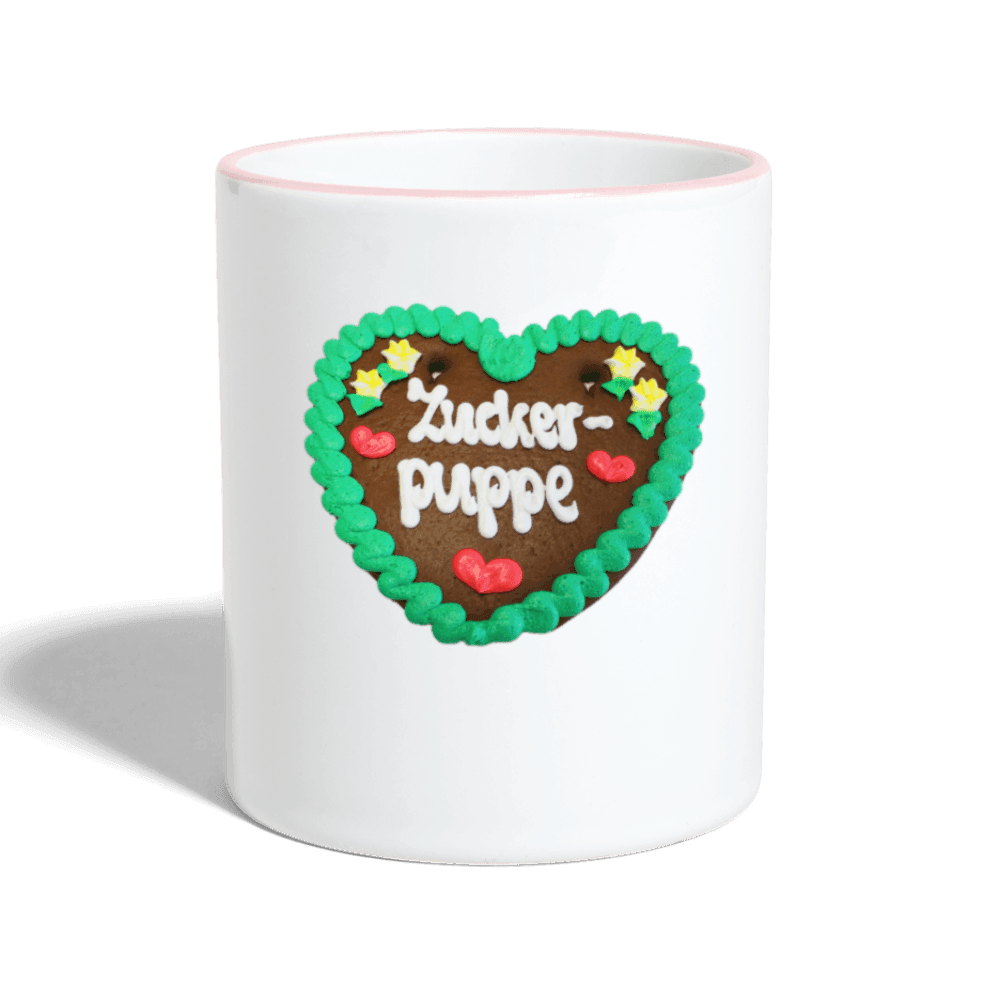 Tasse zweifarbig Lebkuchenherz Zuckerpuppe - Online Kaufhaus München