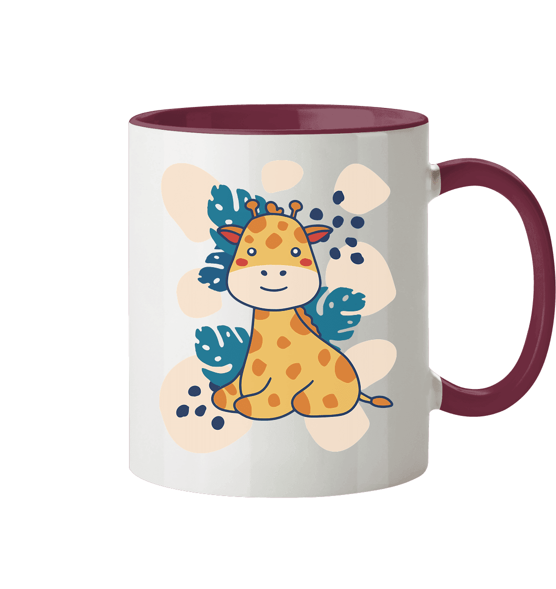 Süße Baby Giraffe ,Kindermotiv - Tasse zweifarbig - Online Kaufhaus München