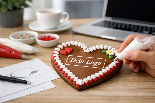 Lebkuchenherz mit Logo richtig gestalten