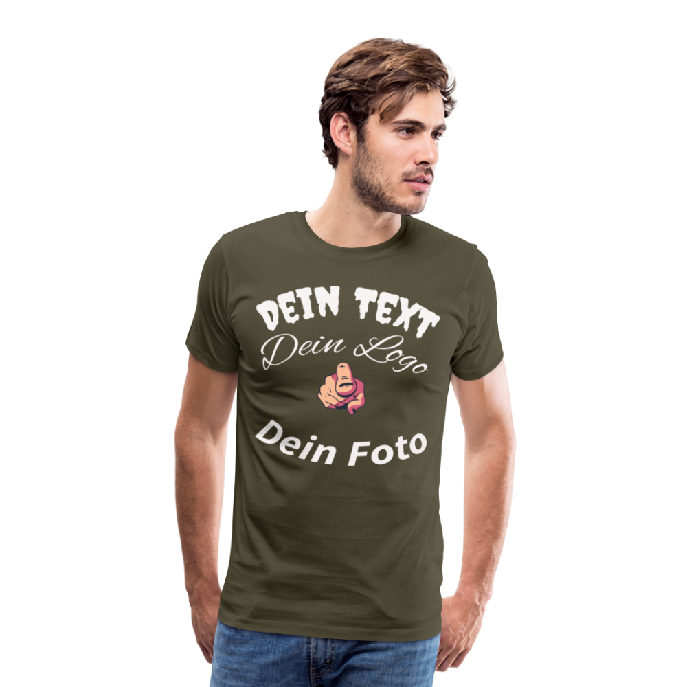 Herren - Männer Premium T-Shirt nach Wunsch selbst gestalten - Khaki