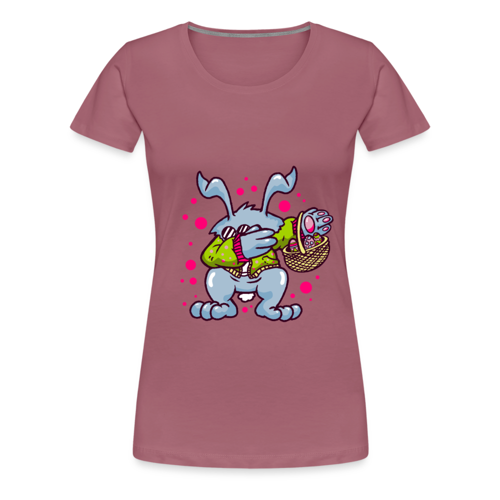 Hüpf in den Frühling: Unser süßes Damen Premium -T-Shirt mit Osterhasen-Motiv - Malve