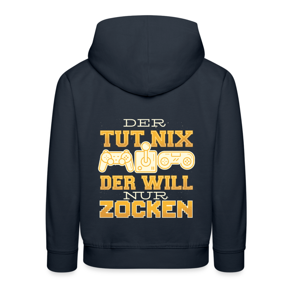 Kinder Premium Hoodie Der tut nix der will nur zocken - Navy