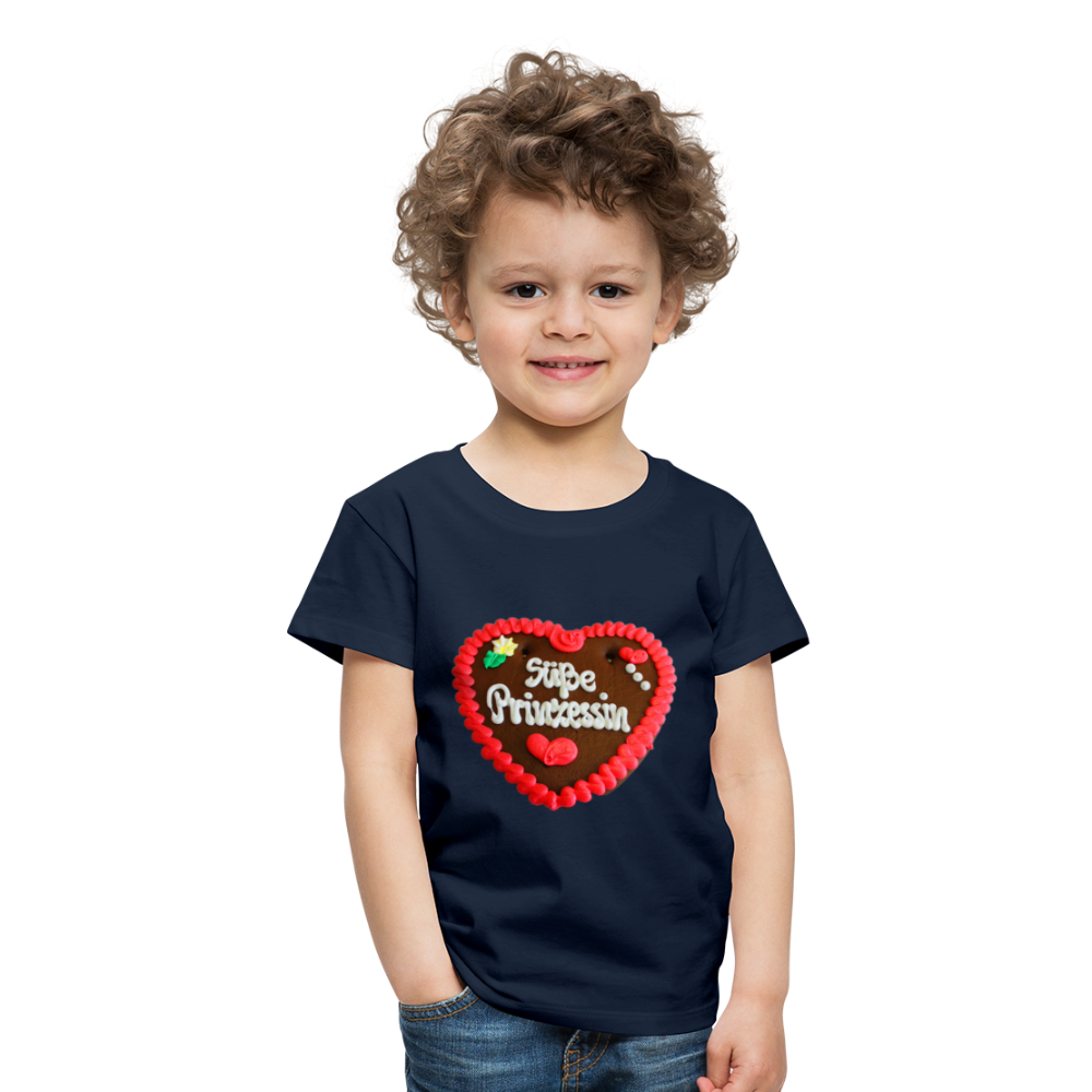 Kinder Premium T-Shirt Lebkuchenherz Süße Prinzessin - Navy