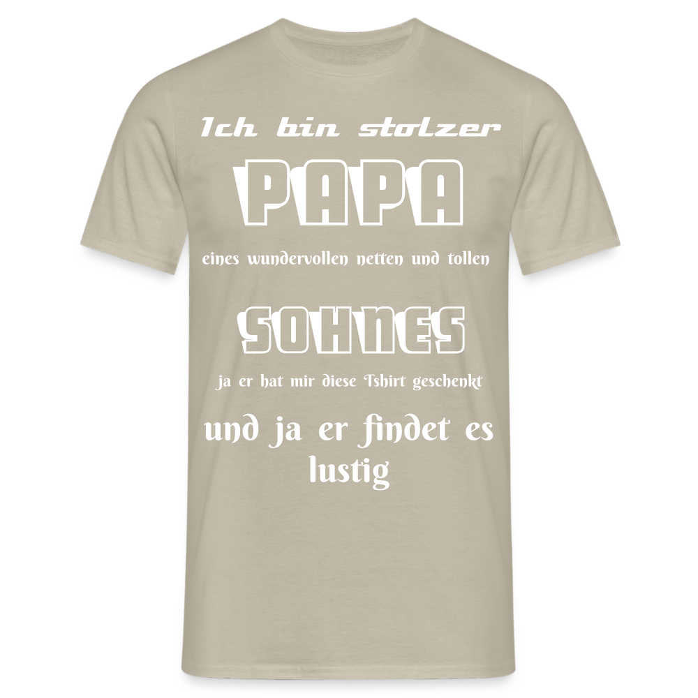 Vaterstolz zum Anziehen: Unser einzigartiges Männer T-Shirt für Papas - Sandbeige