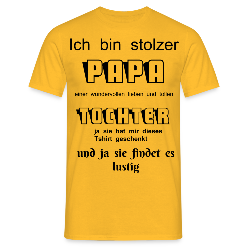 Papa-Power pur: Herren Männer T-Shirt  für stolze Väter - Gelb