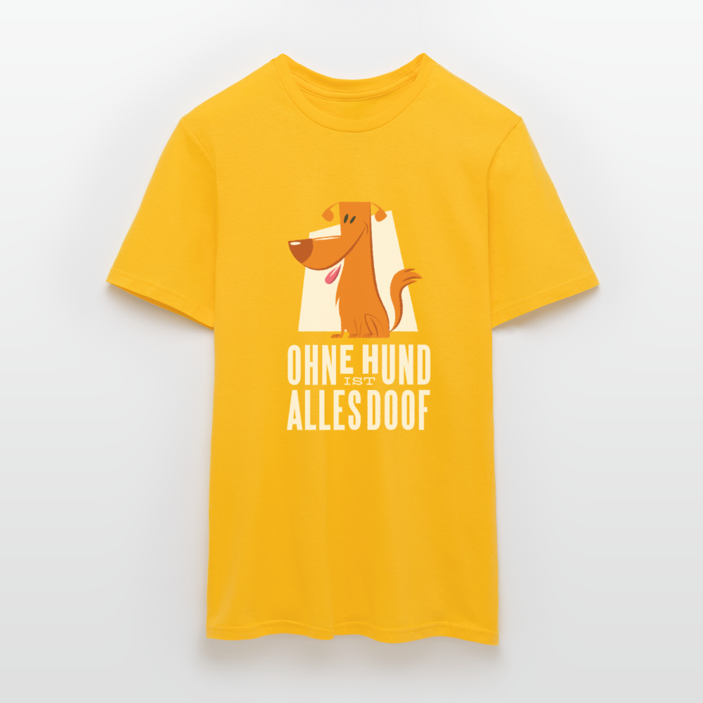 Herren Männer T-Shirt Ohne Hund ist alles doof - Gelb