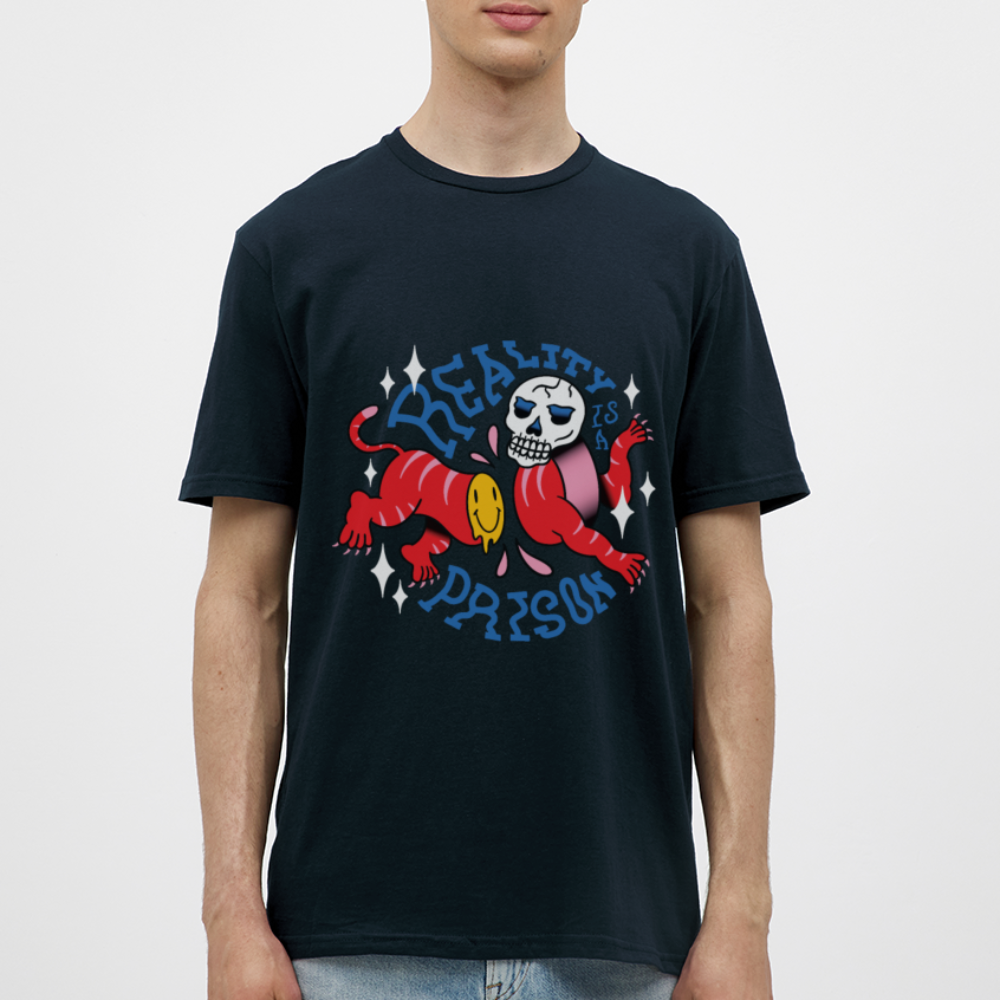 Verbinde dich mit der Wildnis: Unser Herren T-Shirt mit eindrucksvollem Tierschädel - Navy