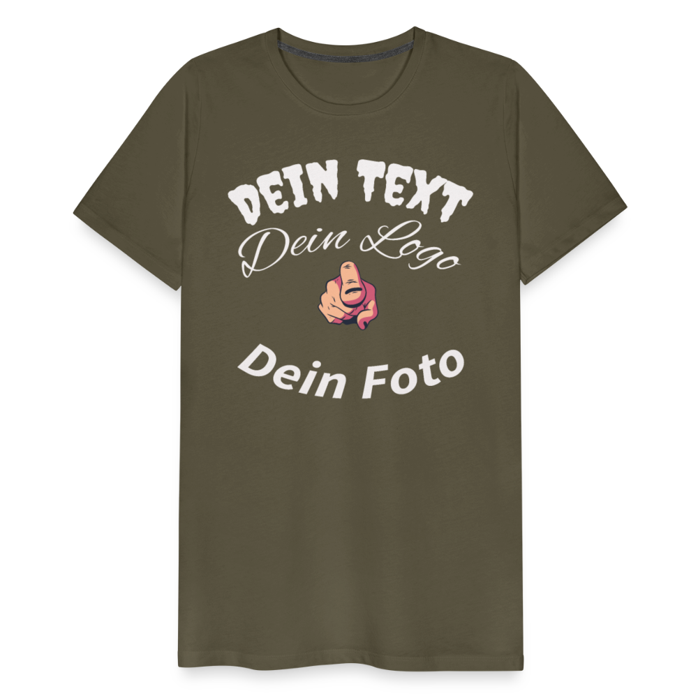 Herren - Männer Premium T-Shirt nach Wunsch selbst gestalten - Khaki