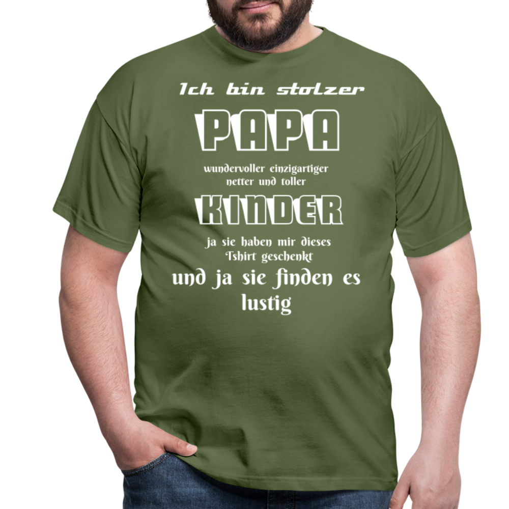 Papa-Power pur: Zeig deine Liebe mit unserem Herren T-Shirt - Militärgrün