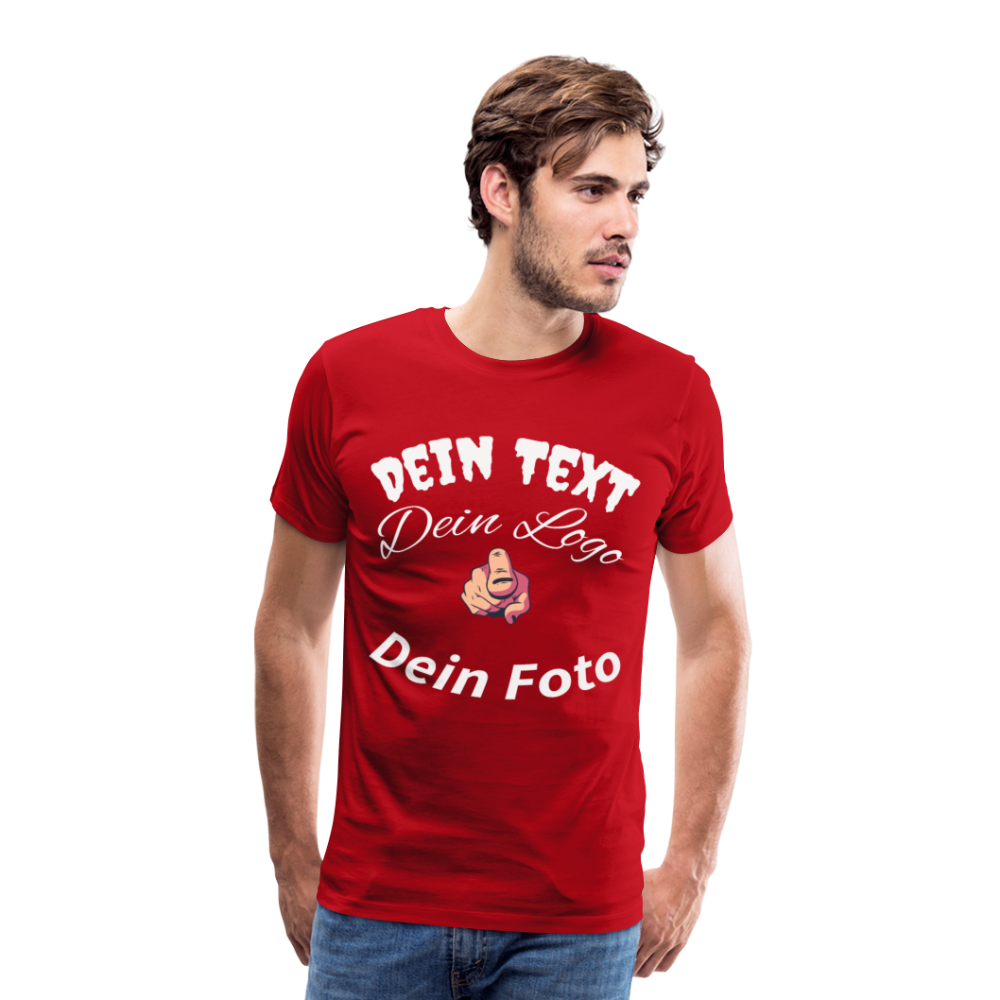 Das perfekte Geschenk: Ein personalisiertes Herren - Männer Premium T-Shirt - Rot